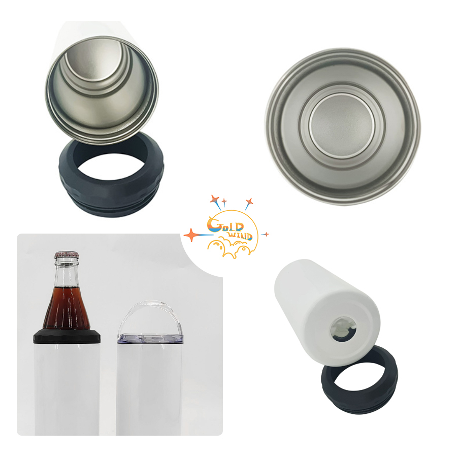 Preorder-US Warehouse Case of 25pack 16oz 4 in 1 Sublimation Stainless Straight  Can Cooler with Dual Lids
