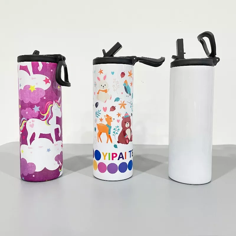 RTS US Warehouse Wide Mouth 20oz Double Walled Stainless Sports Water Bottle with Spout Lids and Rotating Handle