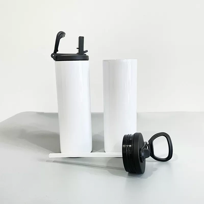 RTS US Warehouse Wide Mouth 20oz Double Walled Stainless Sports Water Bottle with Spout Lids and Rotating Handle