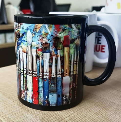 11oz Sublimation Case of 36pack Scratch White Flower Mug Heat Transfer Sublimation Mug Coating Patch Full Color Flower Ceramic Mugs With Handle