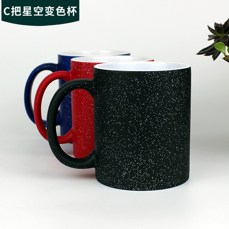 11oz Sublimation Case of 36pack Glitter Ceramic Colored Changing Mugs with Handle - Chinese Warehouse