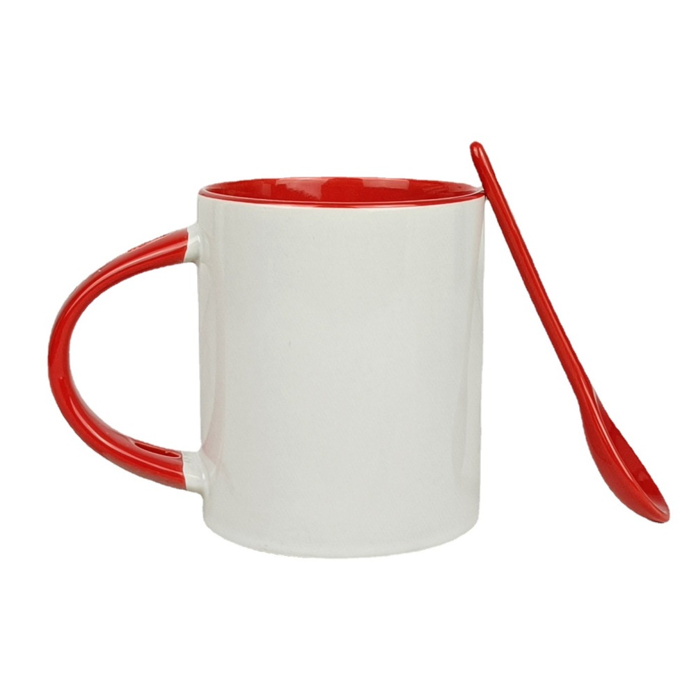 11oz Sublimation Case of 36pack Color Insided Ceramic Staright Mugs With Spoon - Chinese Warehouse