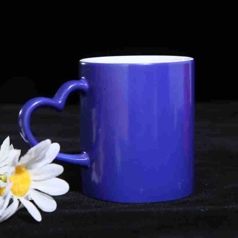 11oz Sublimation Case of 36pack Ceramic Glossy Color Changing Mugs with Heart Handle - Chinese Warehouse