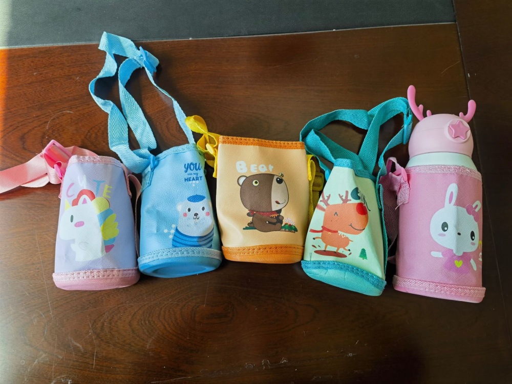 12oz Sublimation Blanks Silicon Sublimation Kids Stainless Steel Water Bottle With Straw
