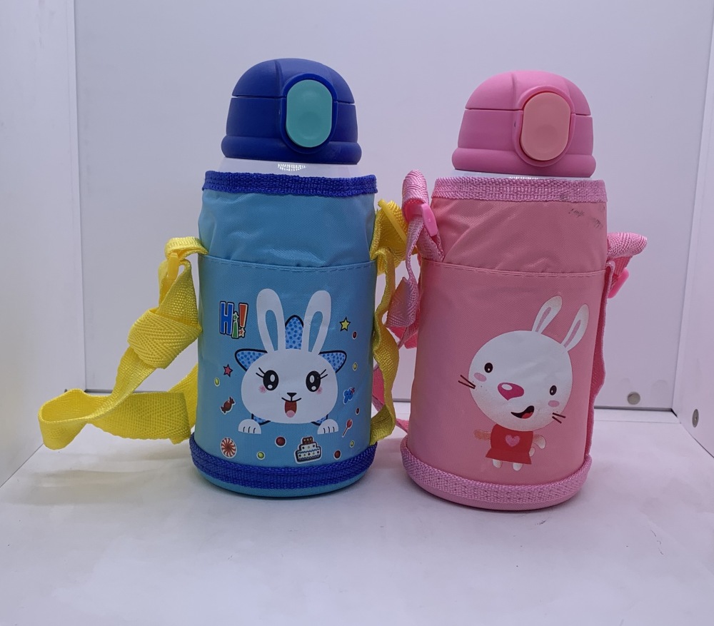 12oz Sublimation Blanks Silicon Sublimation Kids Stainless Steel Water Bottle With Straw