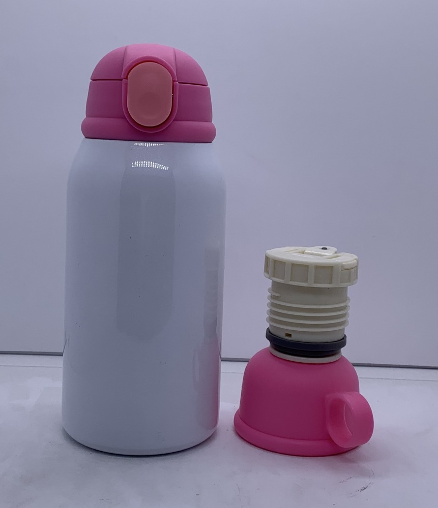 12oz Sublimation Blanks Silicon Sublimation Kids Stainless Steel Water Bottle With Straw