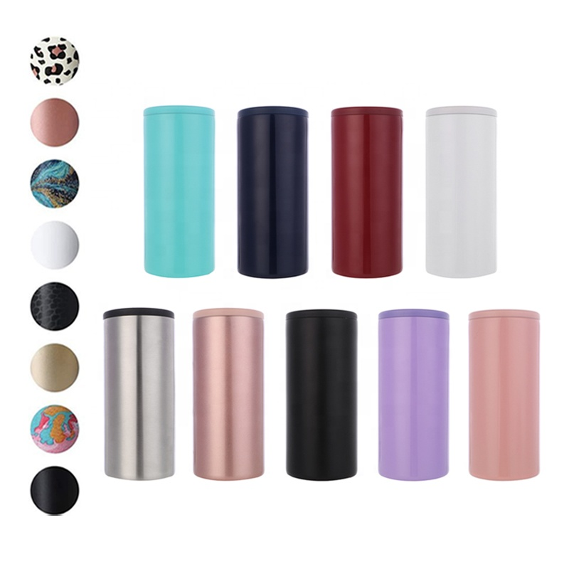 12oz Stainless Steel Can Sleeve Skinny Can Cooler For Slim Beer & Hard Seltzer Double Wall Vacuum Insulated Drink Holde
