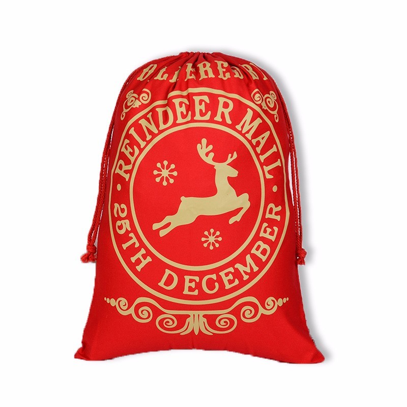 19*27 inch  Blank Santa Bags With Design- Chinese Warehouse