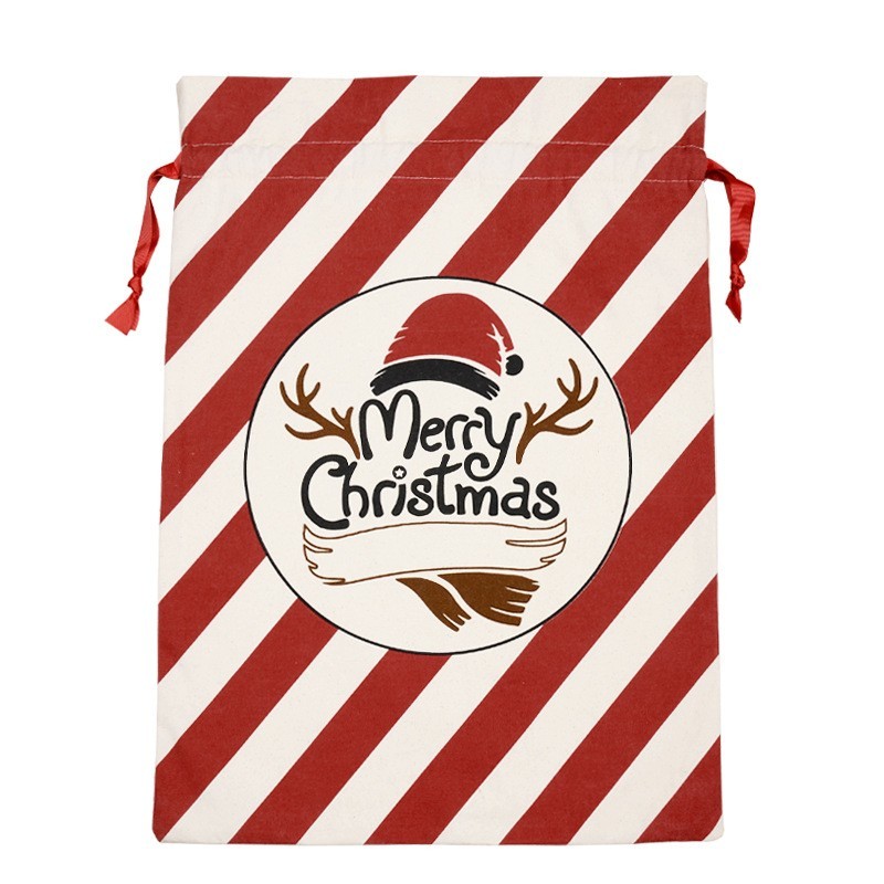 19*27 inch  Blank Santa Bags With Design- Chinese Warehouse