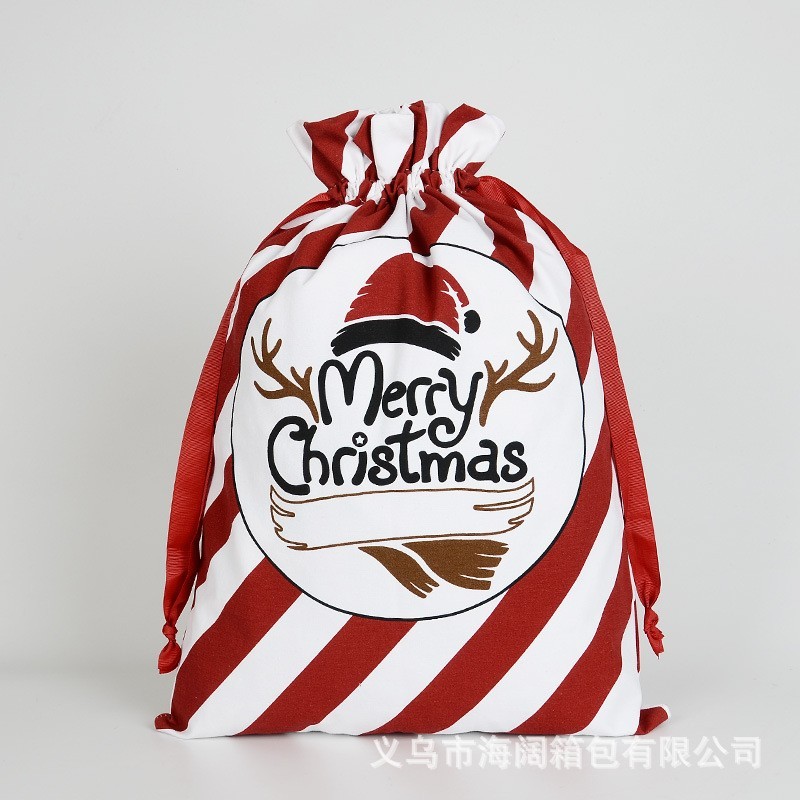 19*27 inch  Blank Santa Bags With Design- Chinese Warehouse