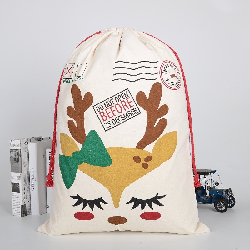 19*27 inch  Blank Santa Bags With Design- Chinese Warehouse