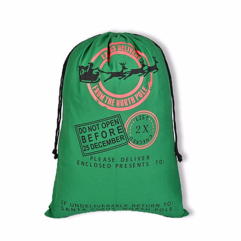 19*27 inch  Blank Santa Bags With Design- Chinese Warehouse