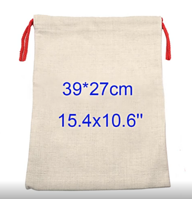 19*26 "/10*15" Christmas Sublimation Blank Santa Bags  - Chinese Warehouse