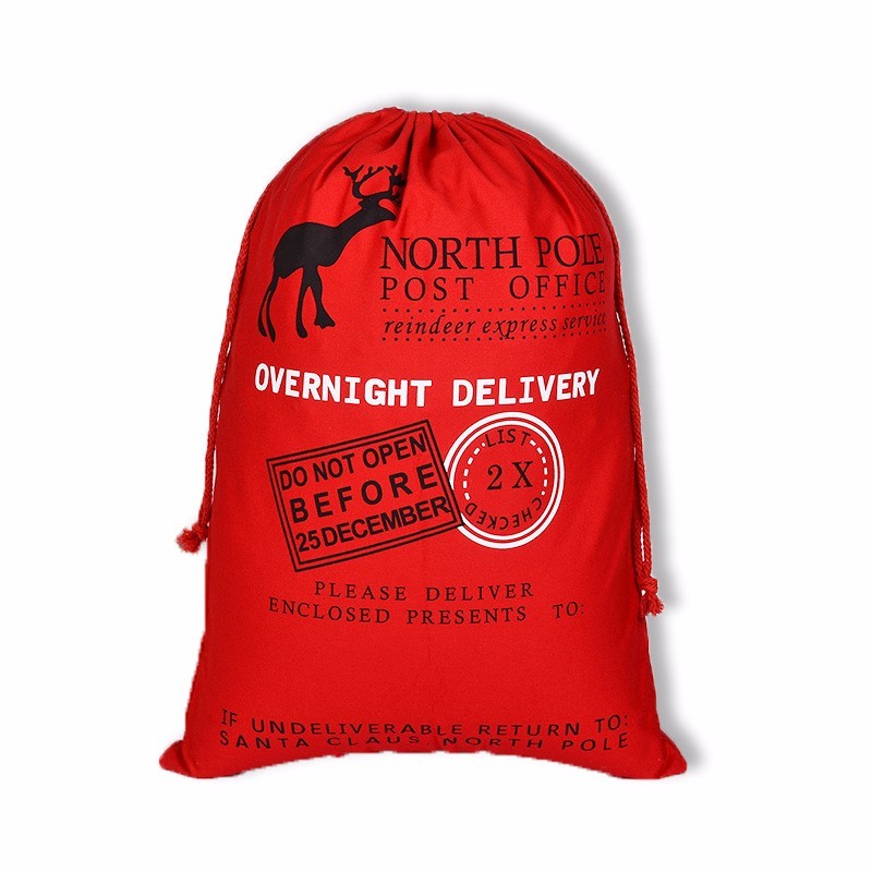 19*27 inch  Case of 50pack Sublimation Blank Santa Bags - Chinese Warehouse