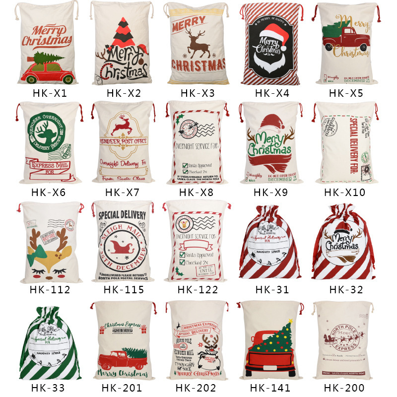 19*27 inch  Case of 50pack Sublimation Blank Santa Bags - Chinese Warehouse