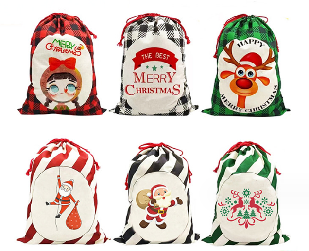 Sublimation Blank Santa Bags With The Design - Chinese Warehouse