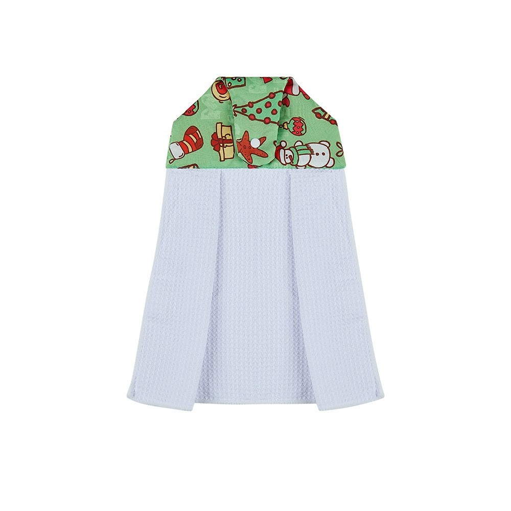 14*18.5inches Sublimation Waffle Colored Hanging Towel With Christmas Design - Chinese Warehouse