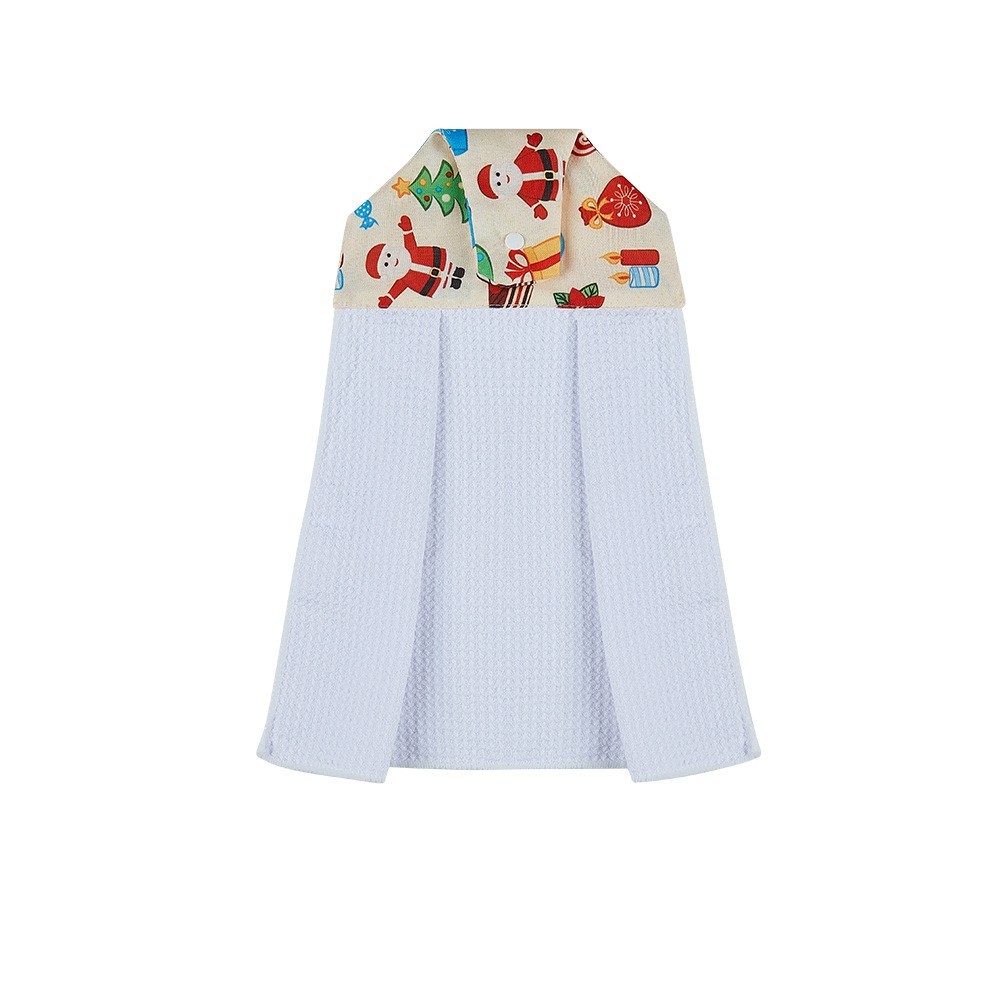 14*18.5inches Sublimation Waffle Colored Hanging Towel With Christmas Design - Chinese Warehouse