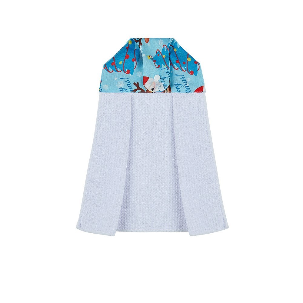14*18.5inches Sublimation Waffle Colored Hanging Towel With Christmas Design - Chinese Warehouse