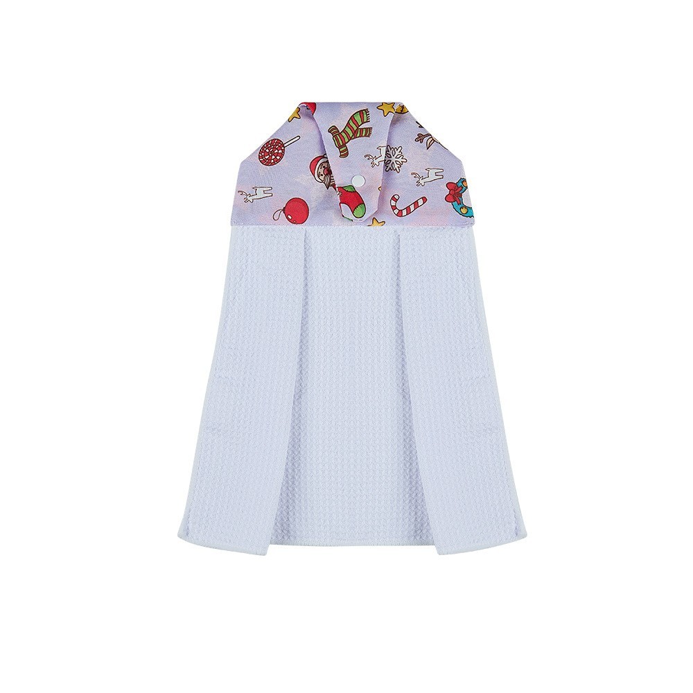 14*18.5inches Sublimation Waffle Colored Hanging Towel With Christmas Design - Chinese Warehouse