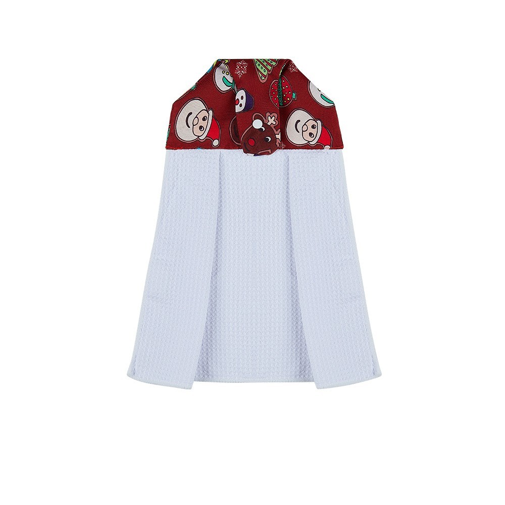 14*18.5inches Sublimation Waffle Colored Hanging Towel With Christmas Design - Chinese Warehouse