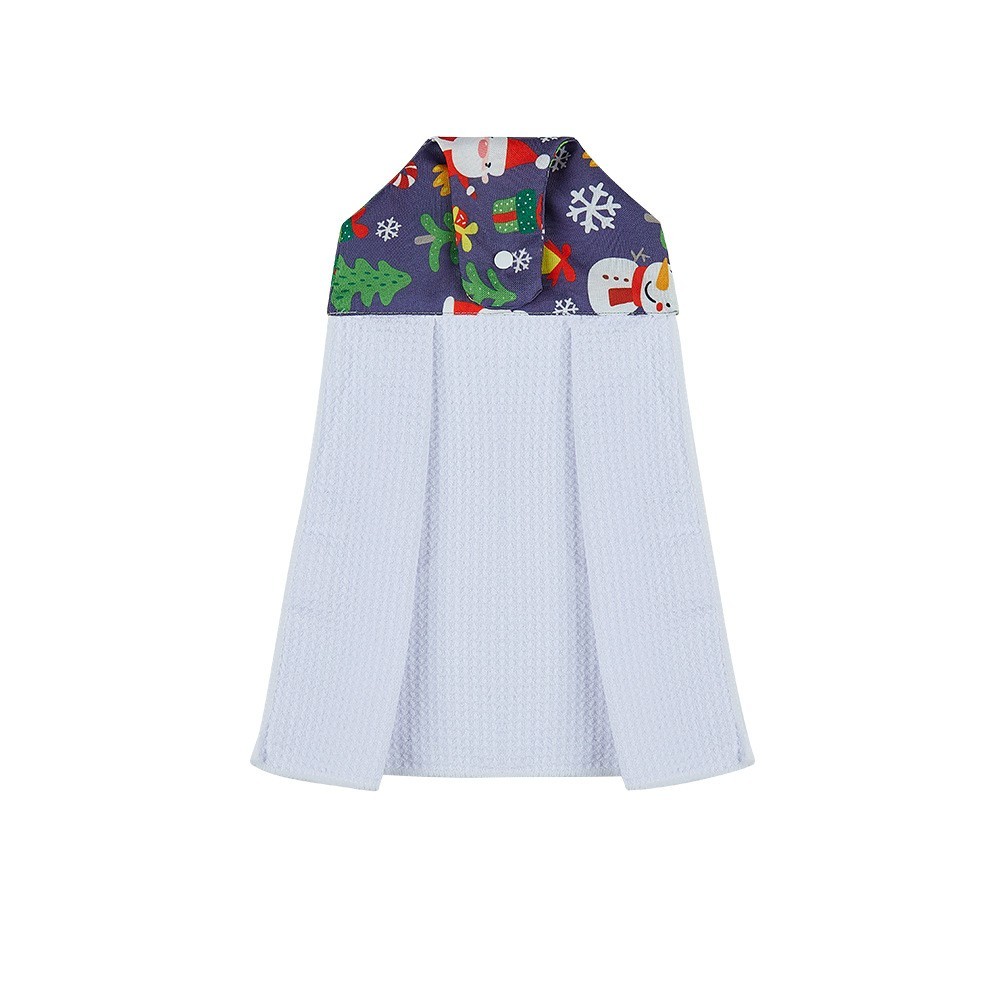 14*18.5inches Sublimation Waffle Colored Hanging Towel With Christmas Design - Chinese Warehouse