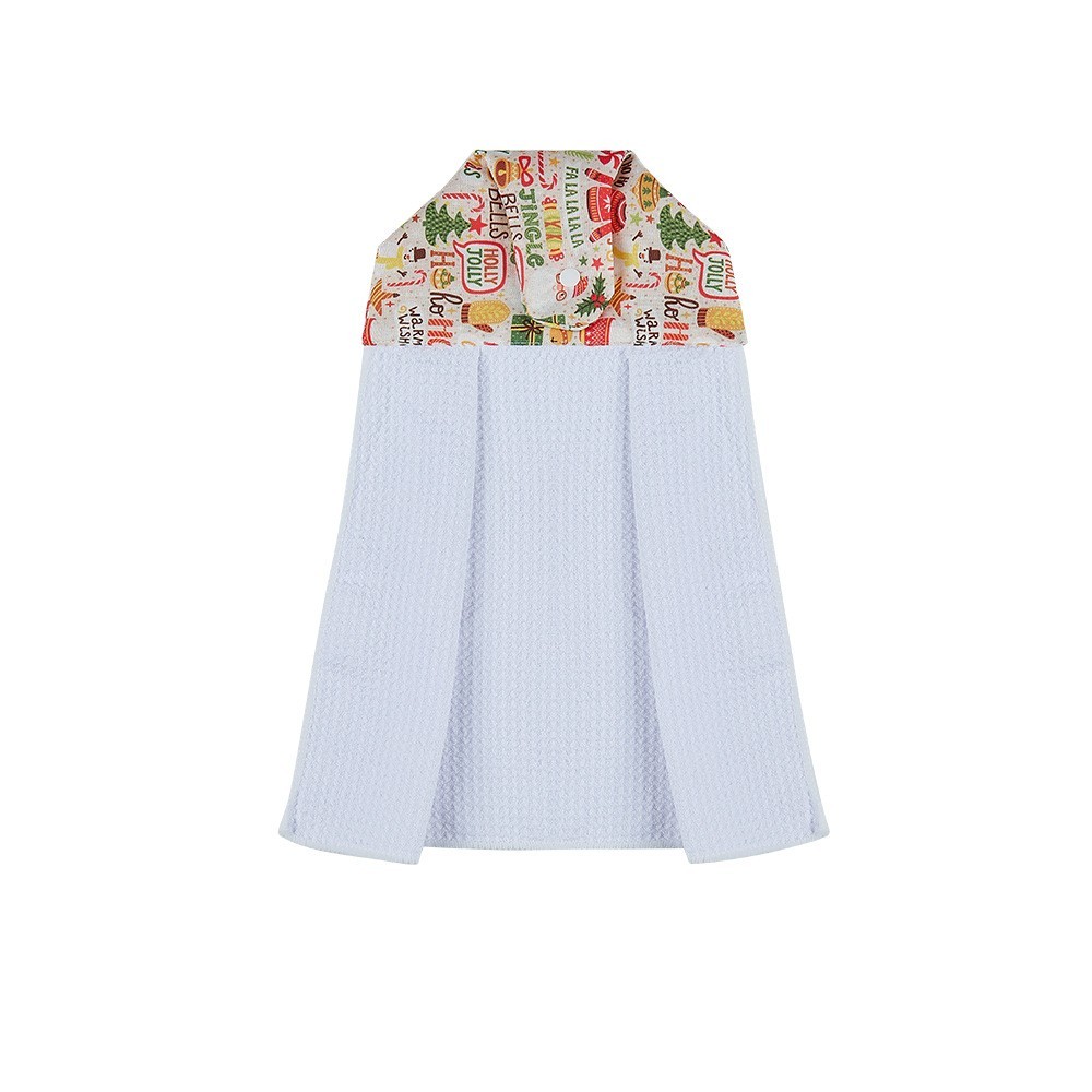 14*18.5inches Sublimation Waffle Colored Hanging Towel With Christmas Design - Chinese Warehouse