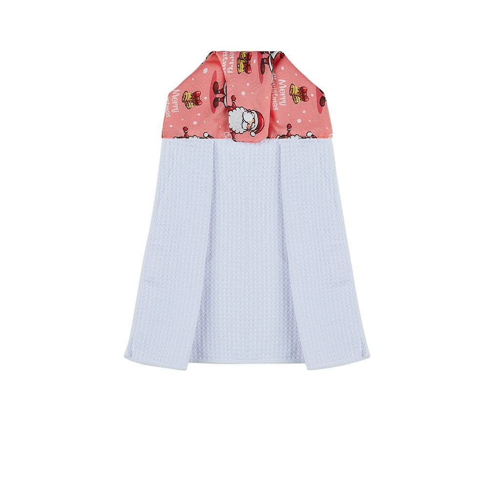 14*18.5inches Sublimation Waffle Colored Hanging Towel With Christmas Design - Chinese Warehouse