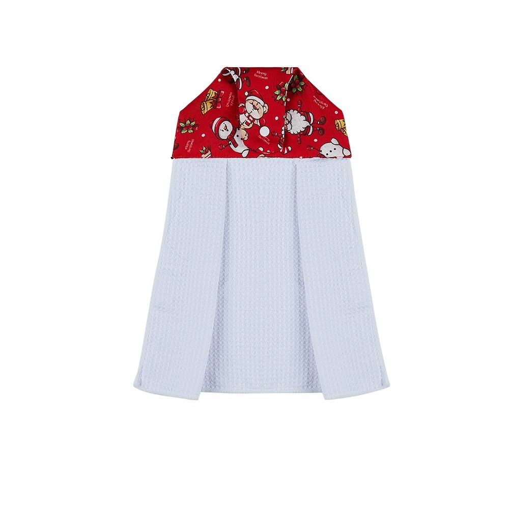 14*18.5inches Sublimation Waffle Colored Hanging Towel With Christmas Design - Chinese Warehouse