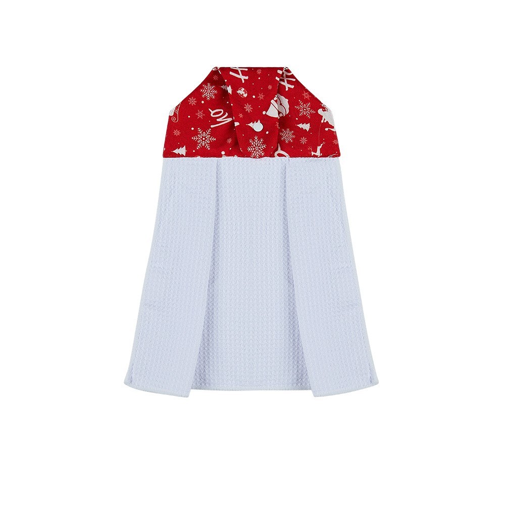 14*18.5inches Sublimation Waffle Colored Hanging Towel With Christmas Design - Chinese Warehouse