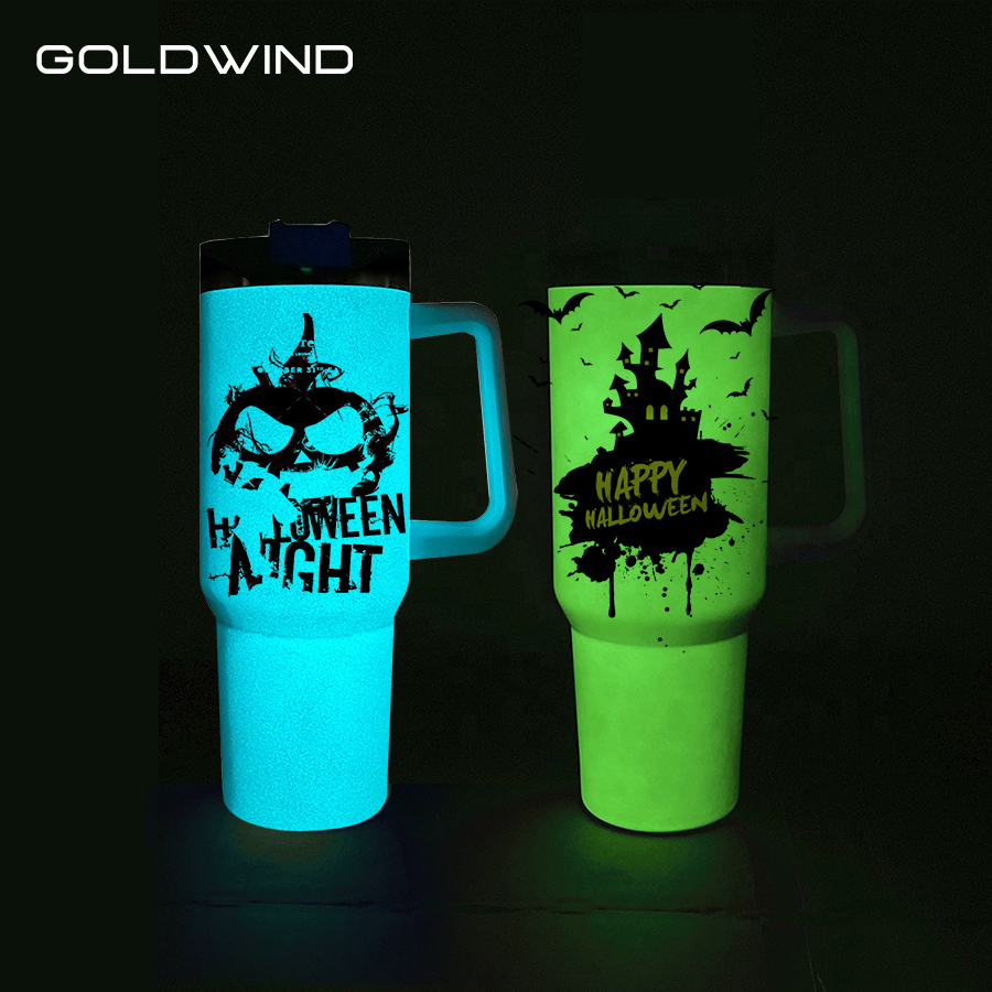 Halloween Gifts 40oz Stainless Steel Tumbler Glow In The Dark With Straw-Chinese Warehouse