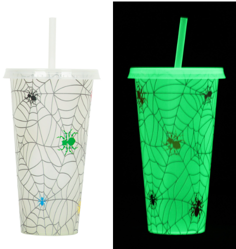 Halloween Gifts 24oz Plastic Gradient Glow In The Dark Cups Acrylic Cold Color Changing Water Cup Tumbler With Straw And Lids