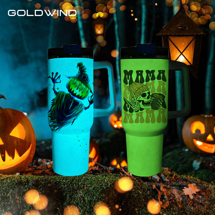 Halloween Gifts 40oz Stainless Steel Tumbler Glow In The Dark With Straw-Chinese Warehouse