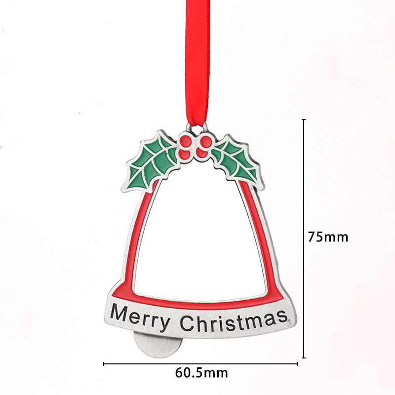 2.3"*3" Sublimation Zink Alloy Bell Ornaments  - Chinese Warehouse