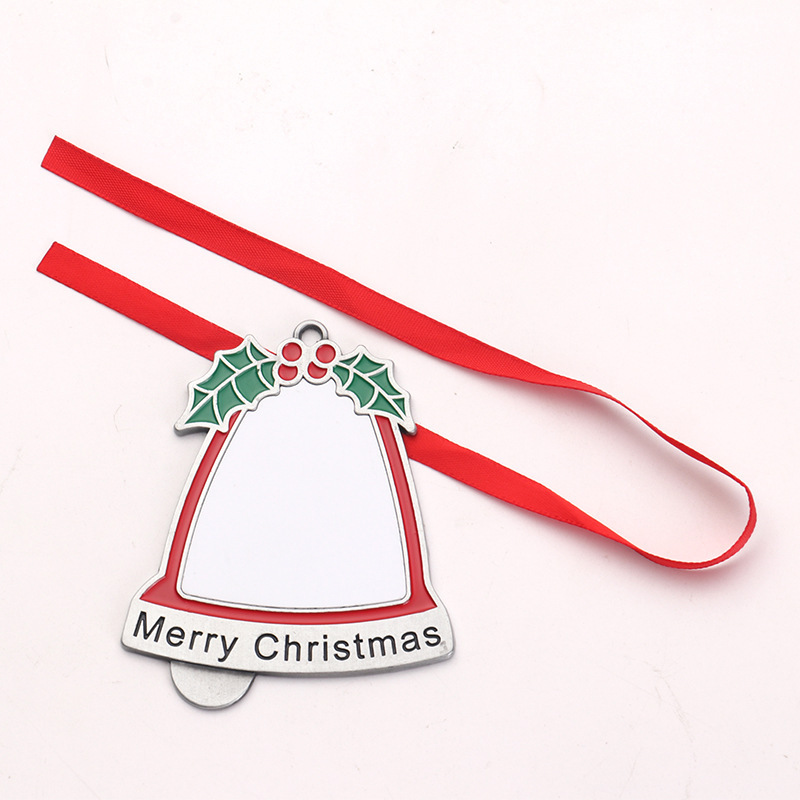 2.3"*3" Sublimation Zink Alloy Bell Ornaments  - Chinese Warehouse