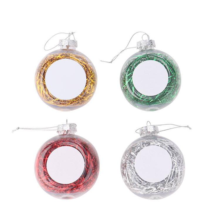 3" Sublimation Plastic Christmas Ball Hanging Ornaments  - Chinese Warehouse