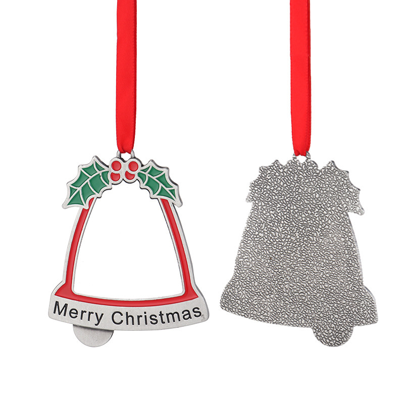 2.3"*3" Sublimation Zink Alloy Bell Ornaments  - Chinese Warehouse