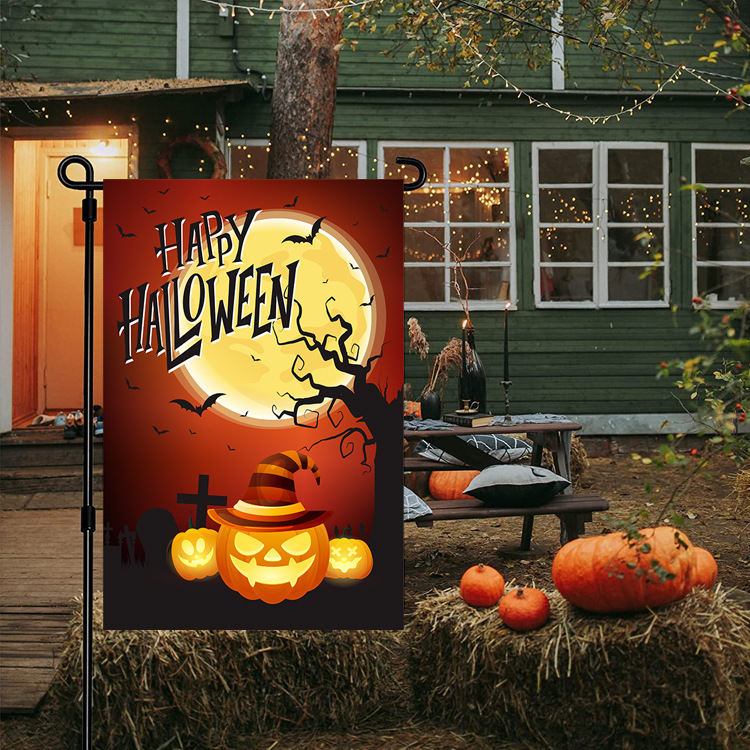 11.8*17.8'' Double Side Sublimation Halloween  Flag Ornaments    - Chinese Warehouse