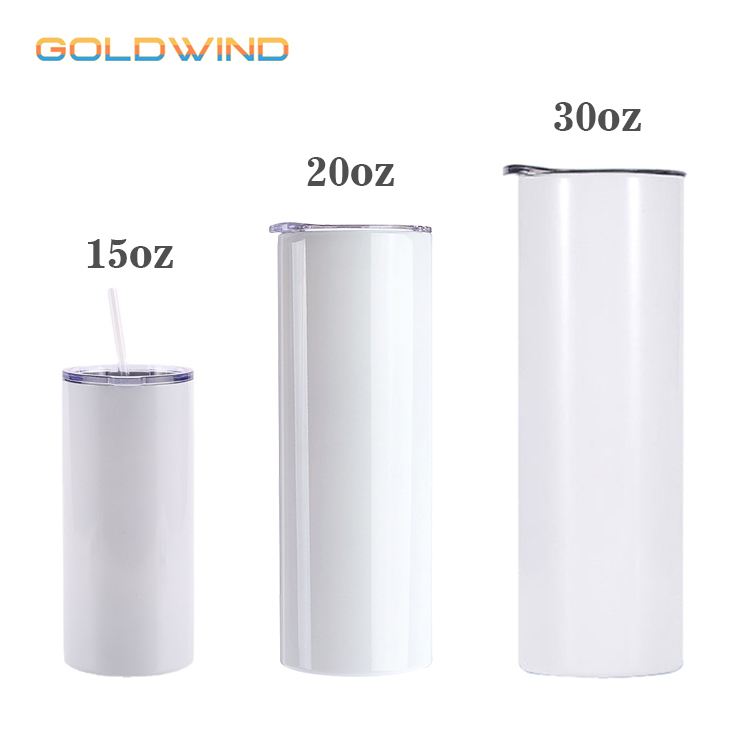 Pre-order US Warehouse Case of 25pack 20oz Glossy Regular Edge Sub Straight Skinny Tumblers with Plastic&Rubber Bottom