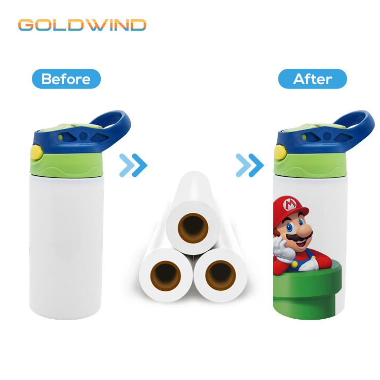 RTS US Warehouse Case of 24pack 12oz Sublimation Stainless Straight  Kids Water Bottle with 4 EXTRA  Flip Top Lids