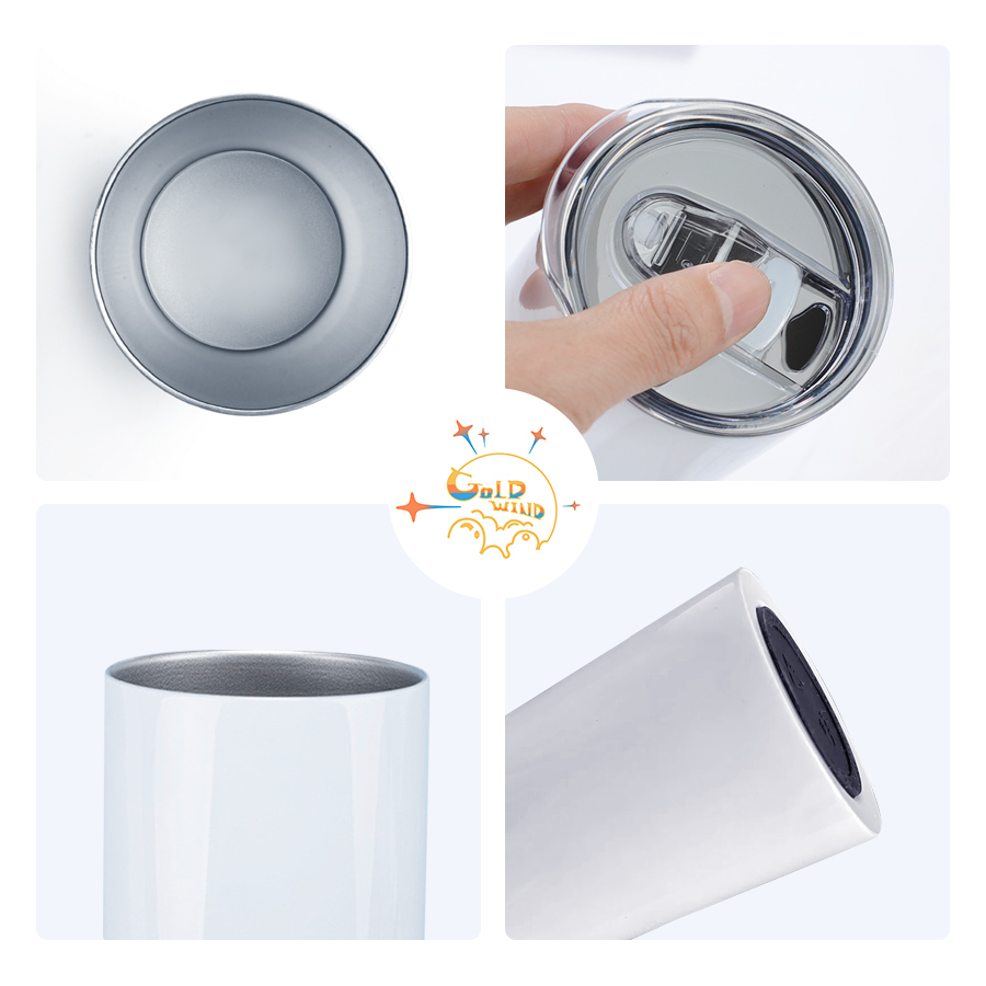 RTS US Warehouse Case of 25pack 20oz Glossy Flat Edge Sub Straight Skinny Tumblers with Plastic Straw&Rubber Bottom
