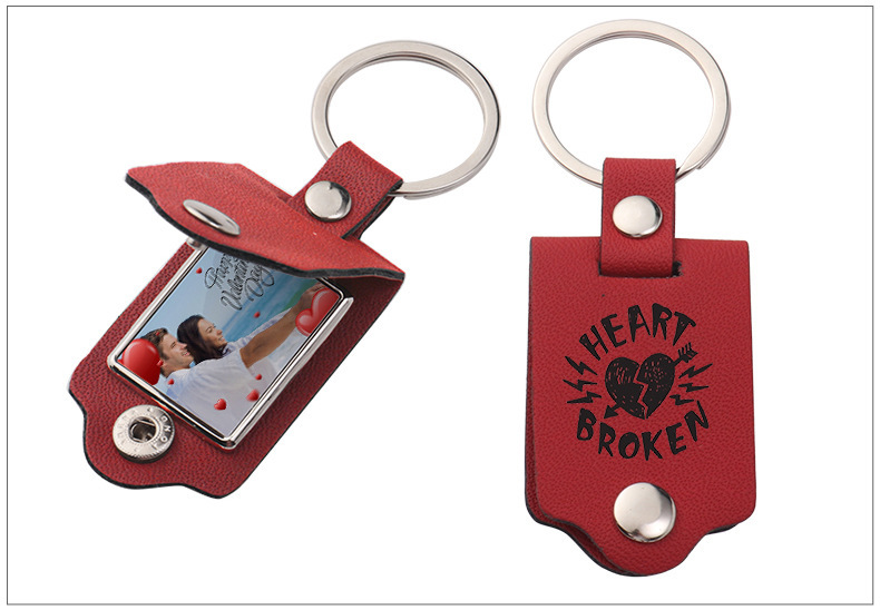 Sublimation leather case photo frame keychain  - Chinese Warehouse