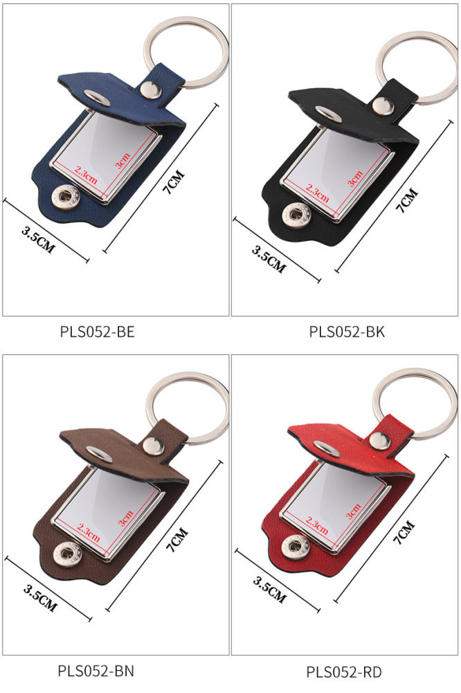 Sublimation leather case photo frame keychain  - Chinese Warehouse