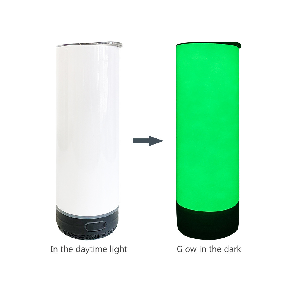 RTS Chinese Warehouse Case of 25pack 20oz Sublimation Straight Skinny Bluetooth&Glow in the Dark Tumblers