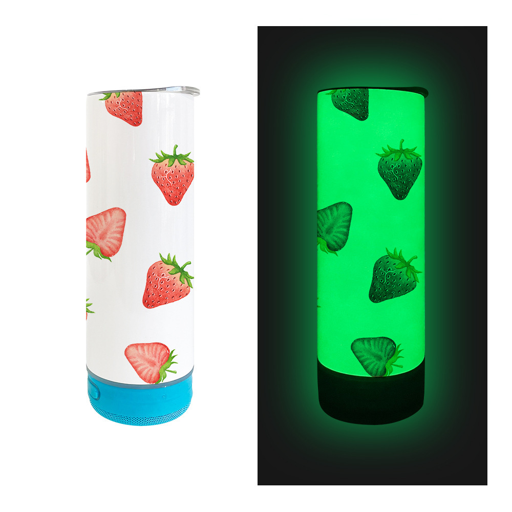 RTS Chinese Warehouse Case of 25pack 20oz Sublimation Straight Skinny Bluetooth&Glow in the Dark Tumblers