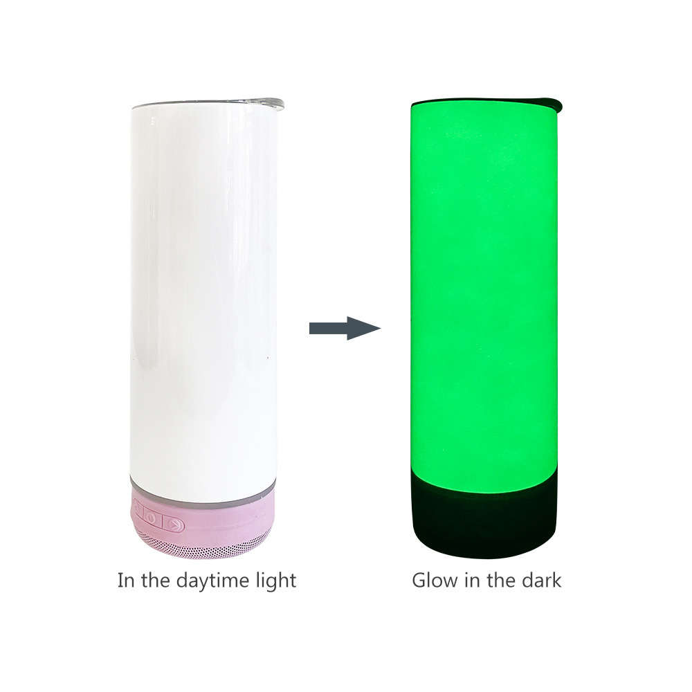 RTS Chinese Warehouse Case of 25pack 20oz Sublimation Straight Skinny Bluetooth&Glow in the Dark Tumblers