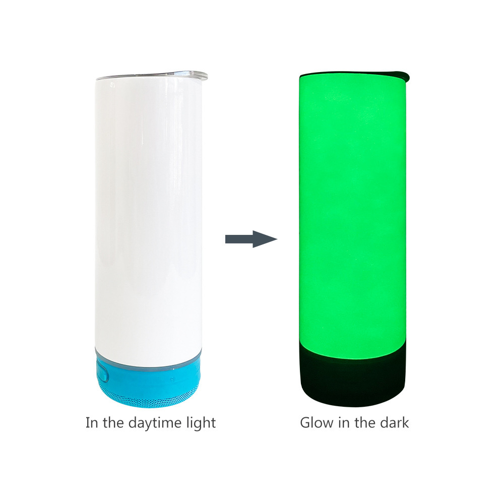 RTS Chinese Warehouse Case of 25pack 20oz Sublimation Straight Skinny Bluetooth&Glow in the Dark Tumblers