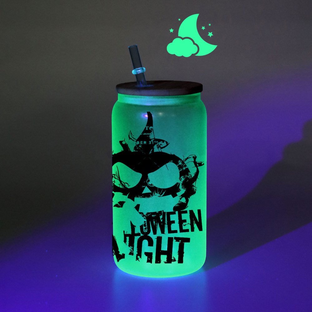 16oz Glass Jar For Sublimation Case of 50 packs Glow in the Dark Blanks- Chinese Warehouse