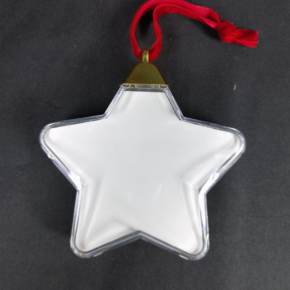New Design Sublimation Blank MDF with Plastic Cover and Gold Hat Christmas Ornament  - Chinese Warehouse