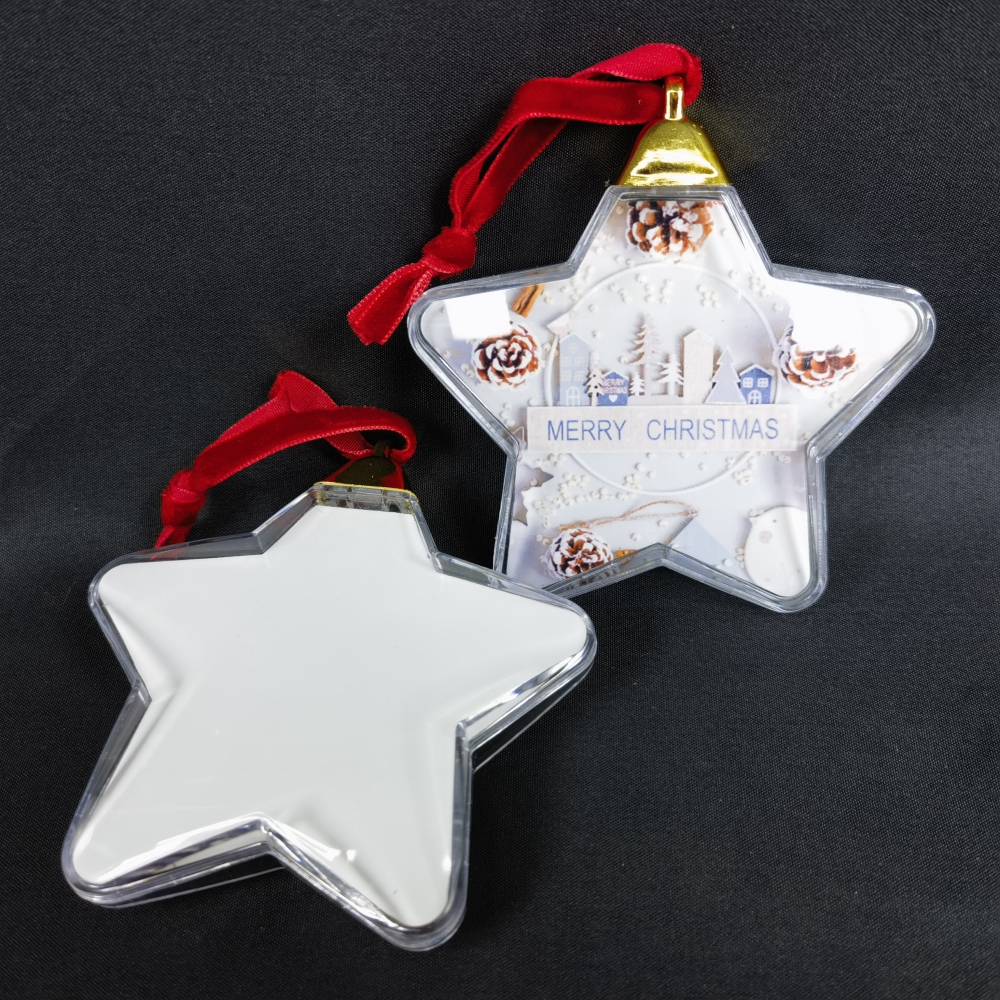 New Design Sublimation Blank MDF with Plastic Cover and Gold Hat Christmas Ornament  - Chinese Warehouse
